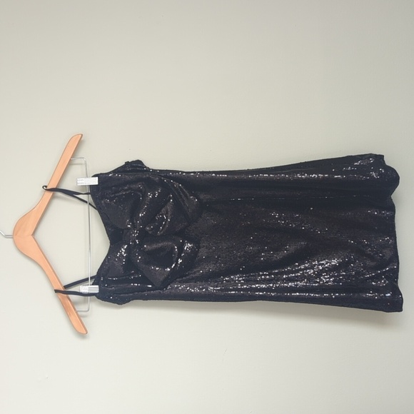 black bridesmaid dresses with neck scarf Bandeau Satin Bridesmaid Dress with Neck Tie